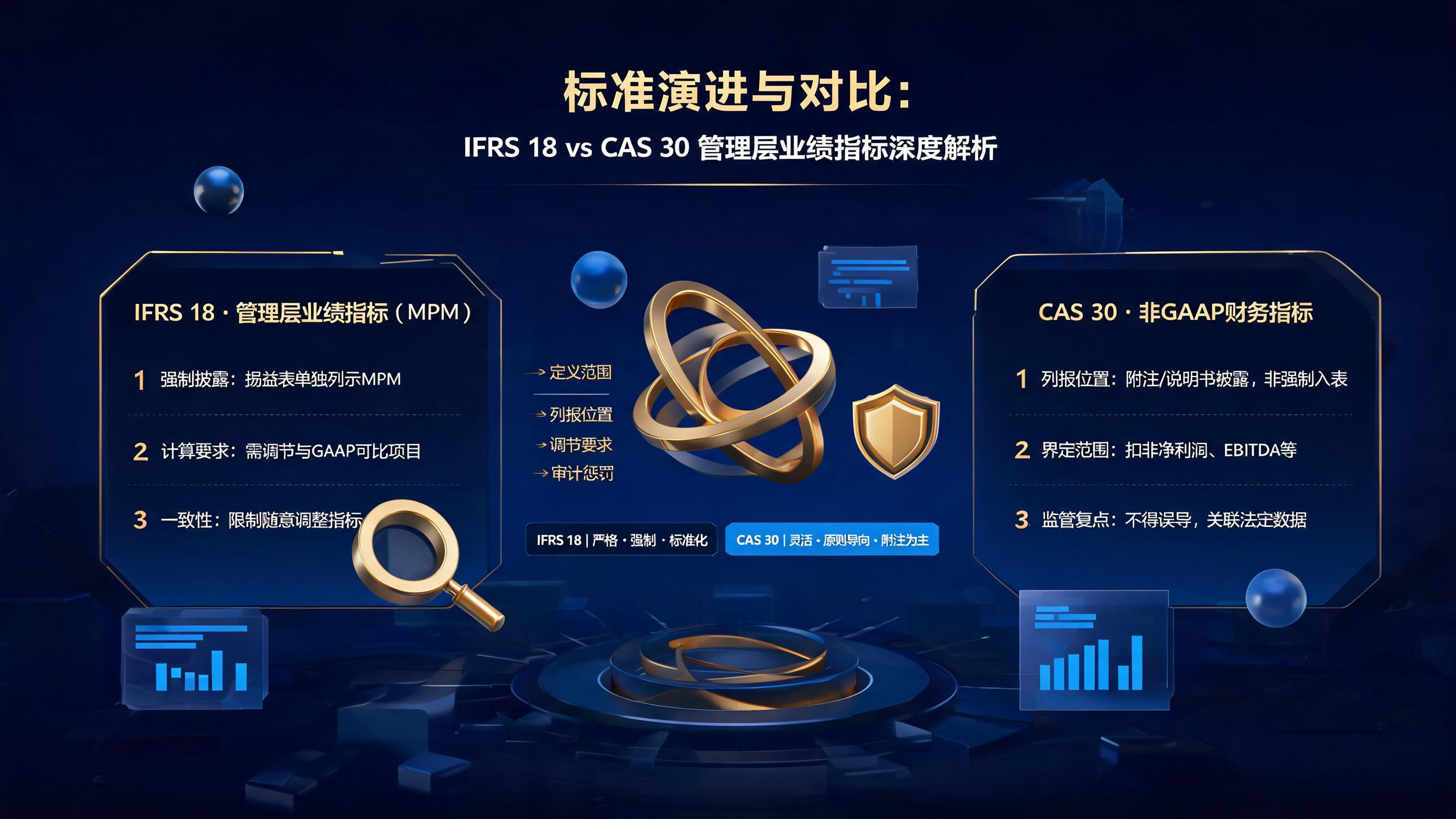 IFRS 18与CAS 30管理层定义业绩指标对比图