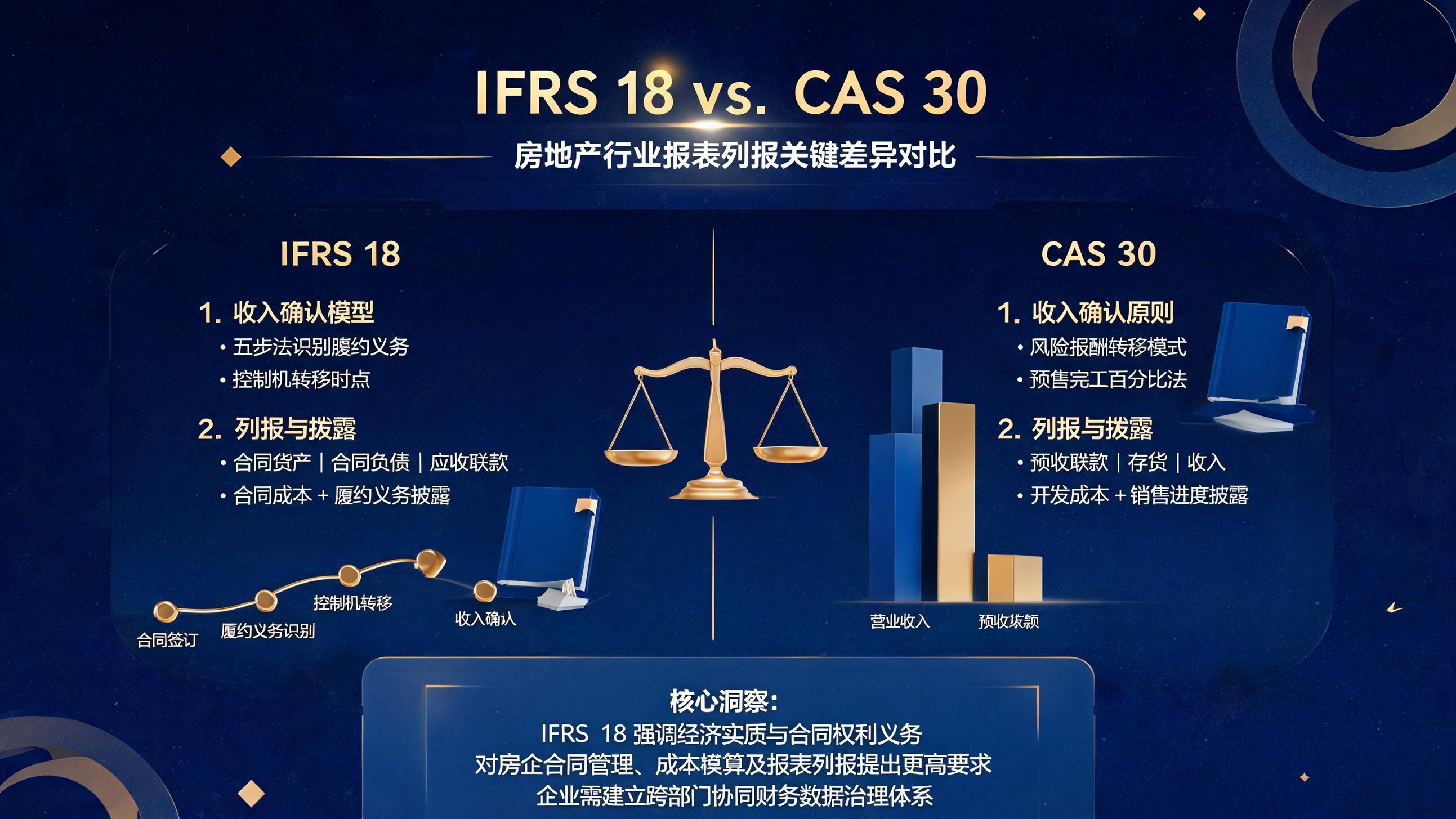 IFRS 18与CAS 30房地产企业报表列报对比表